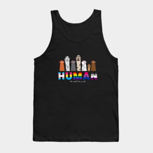 Human Rights, with Cat Paws Tank Top